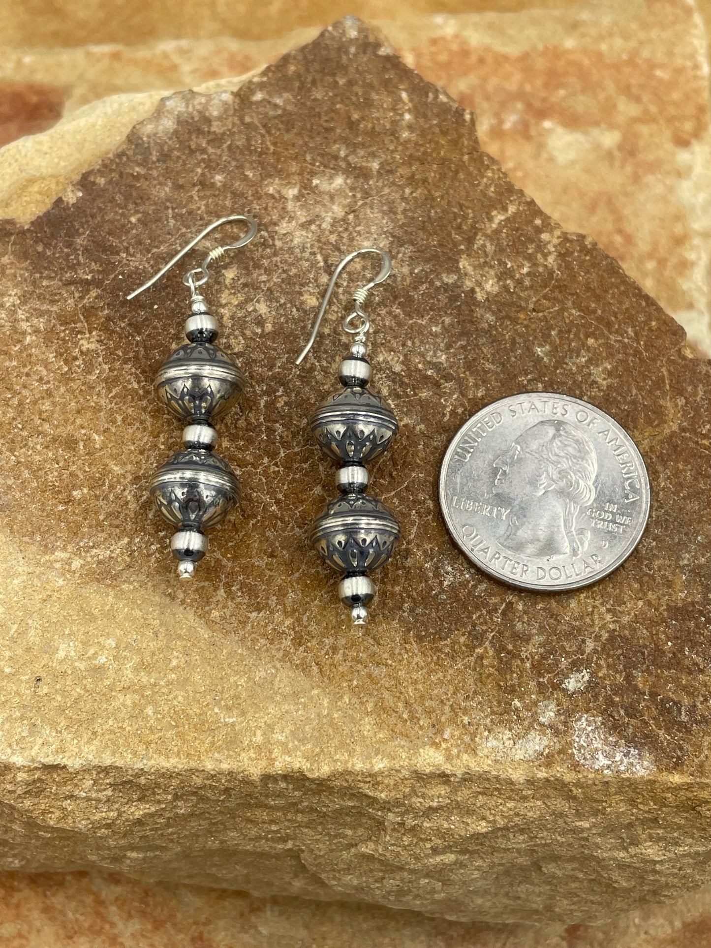 Sterling Silver Stamped 10mm Pearl Earrings
