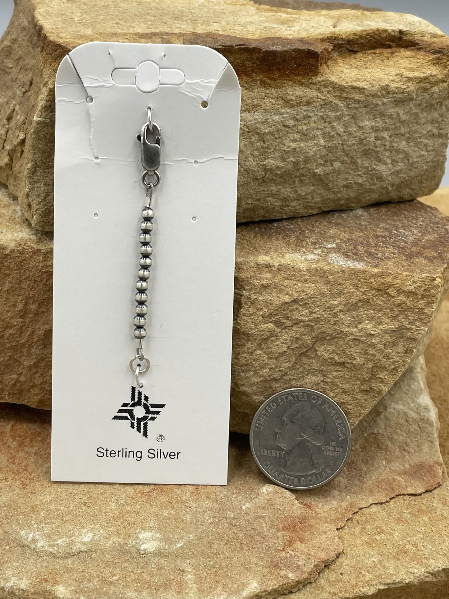 Sterling Silver 3mm Pearl 2" Extender