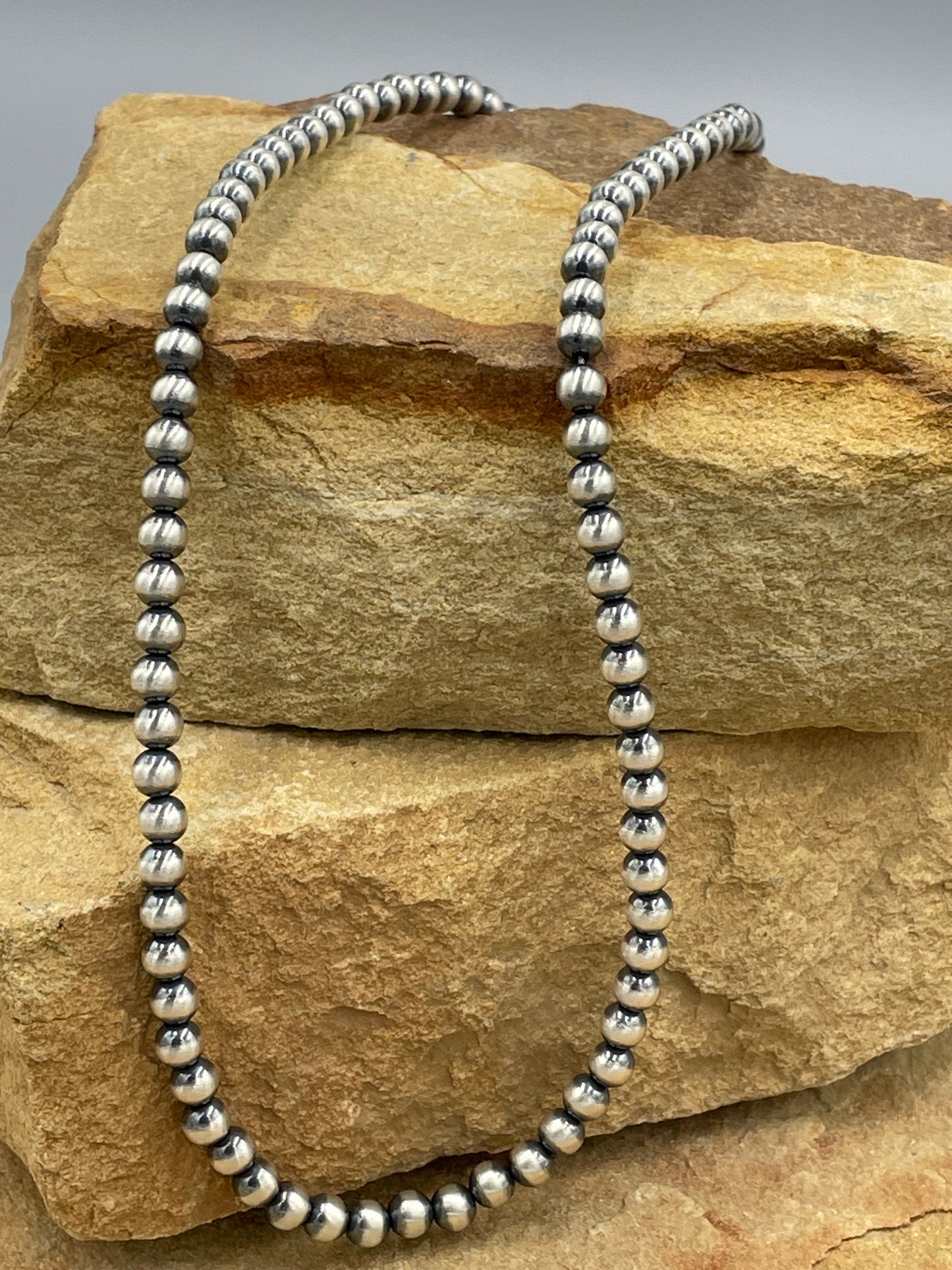 Sterling Silver 5mm Pearl Necklace 18"