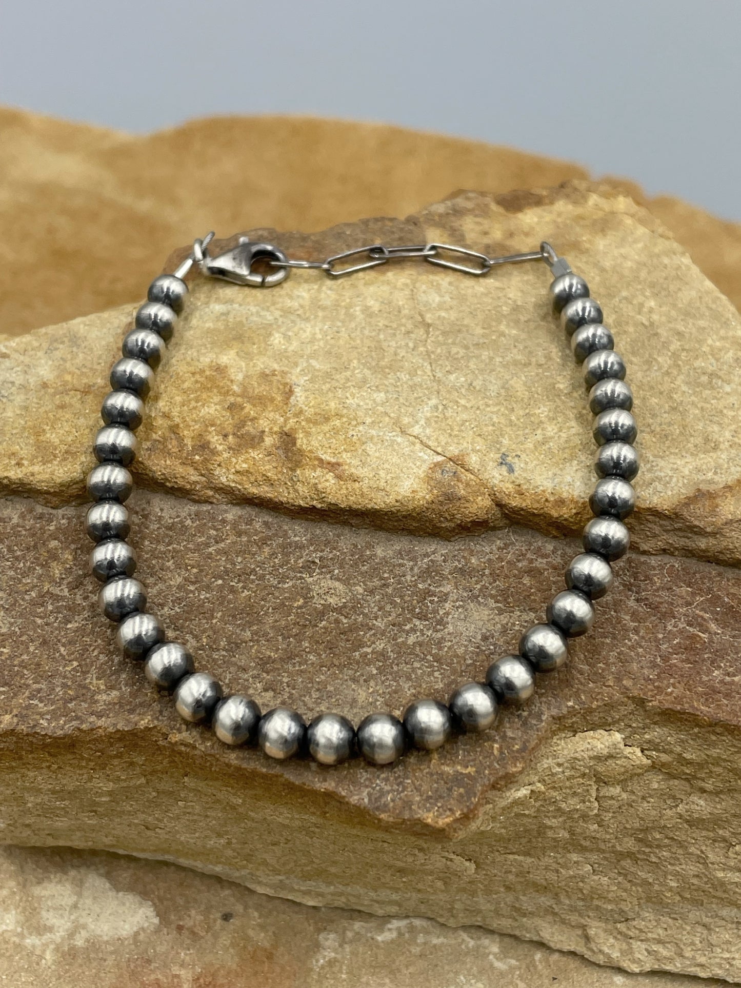 Sterling Silver 5mm Pearl Bracelet
