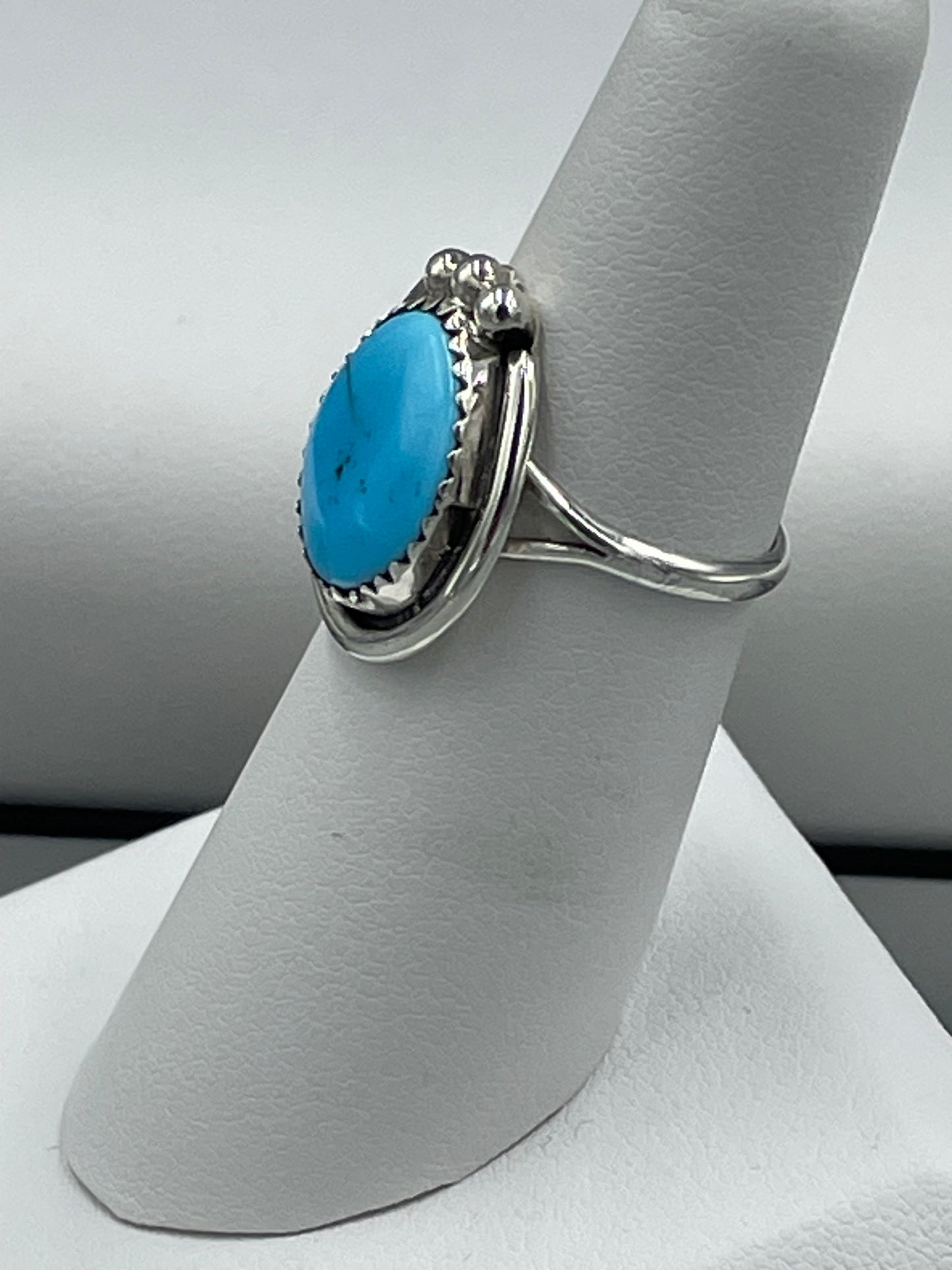 Kingman Turquoise Sterling Silver Ring by Ida McCrae