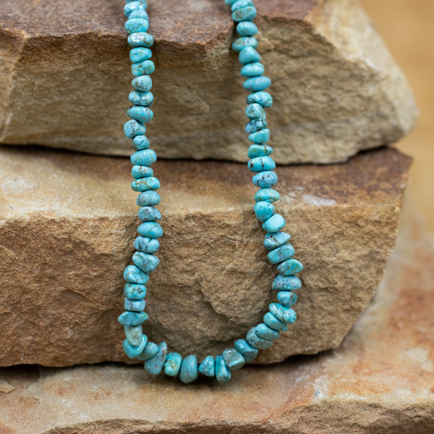 Number 8 Turquoise Nugget 18" Necklace