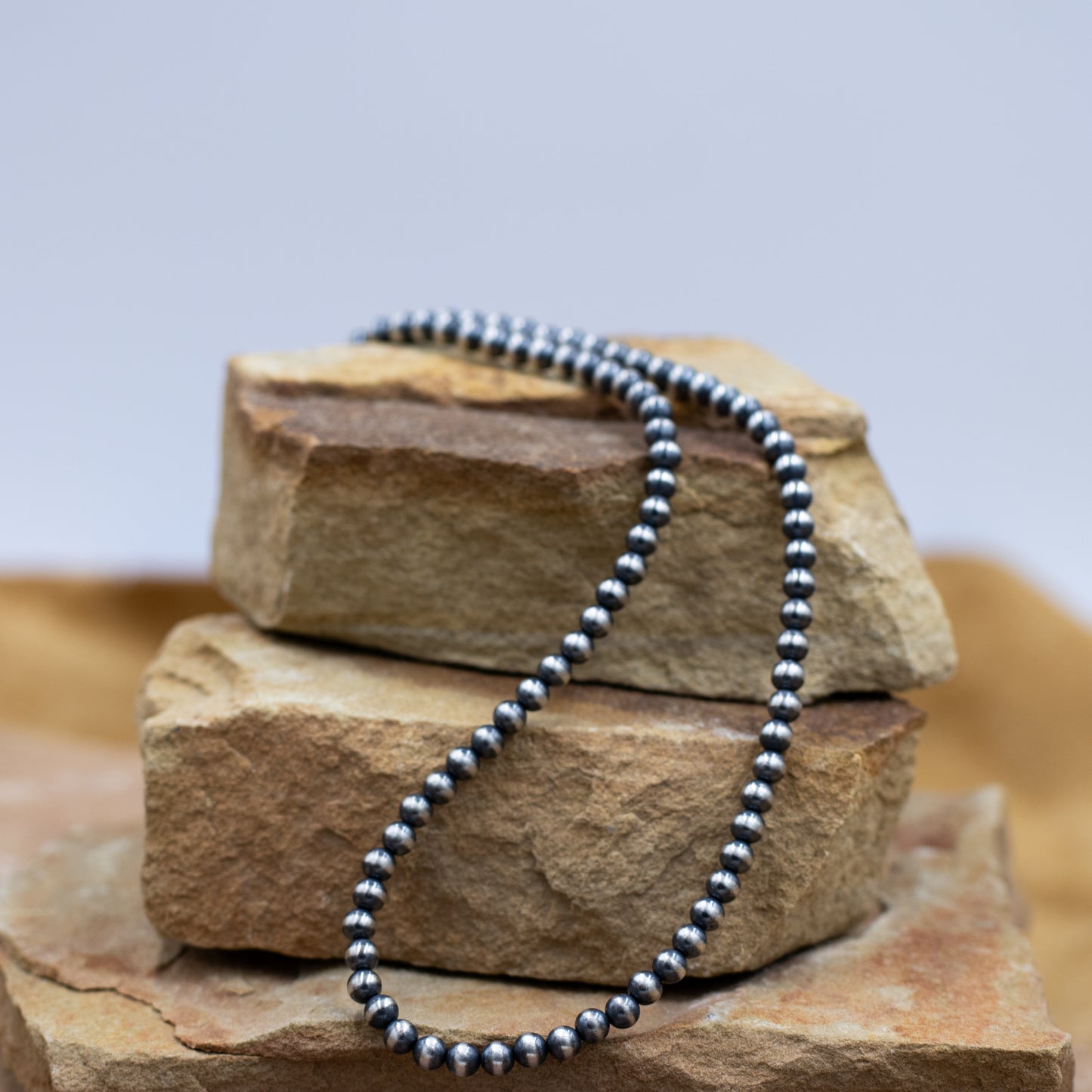 Sterling Silver 6mm Pearl 22" Necklace