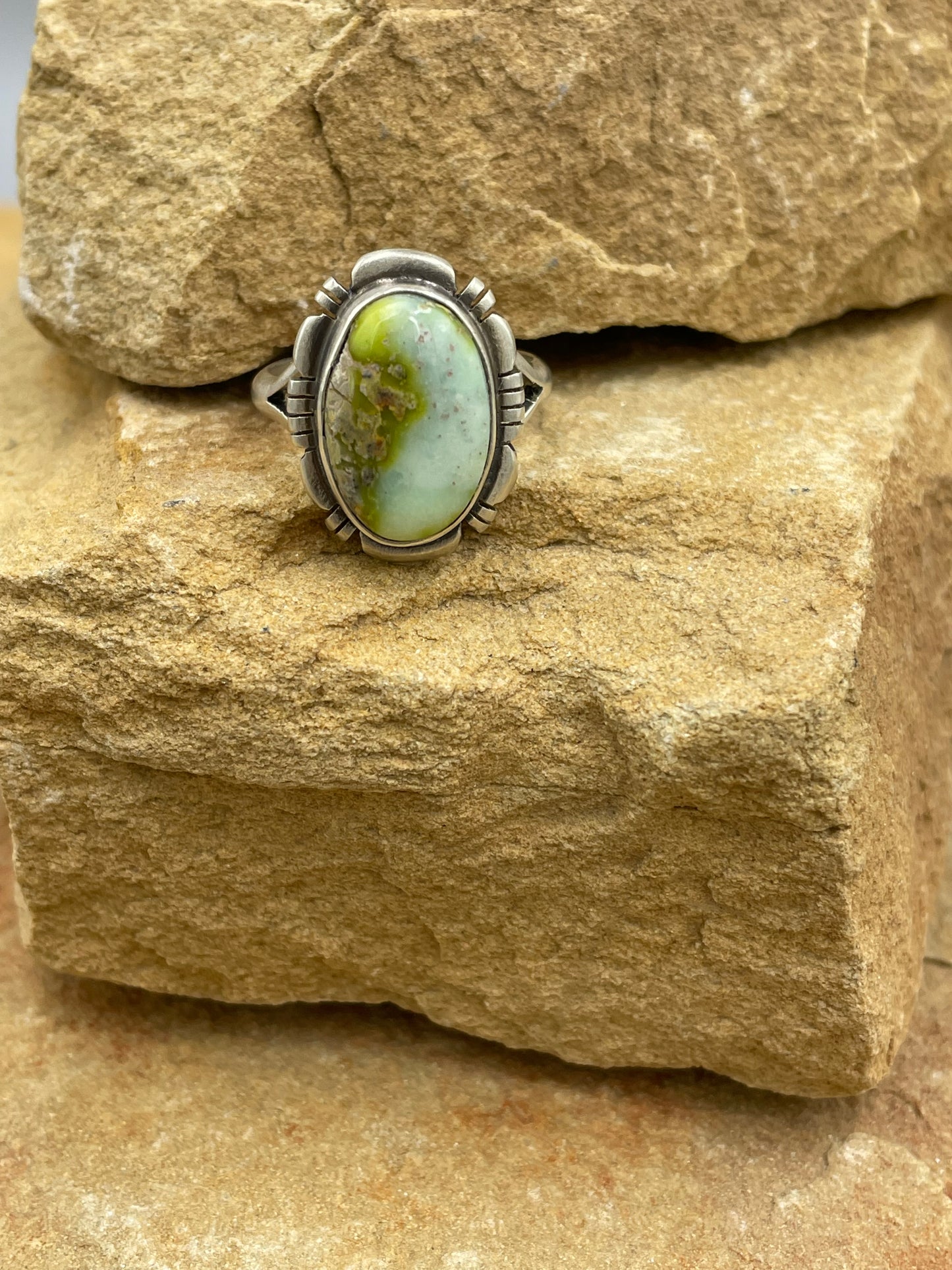 Palomino Variscite Stone Ring size 8.5