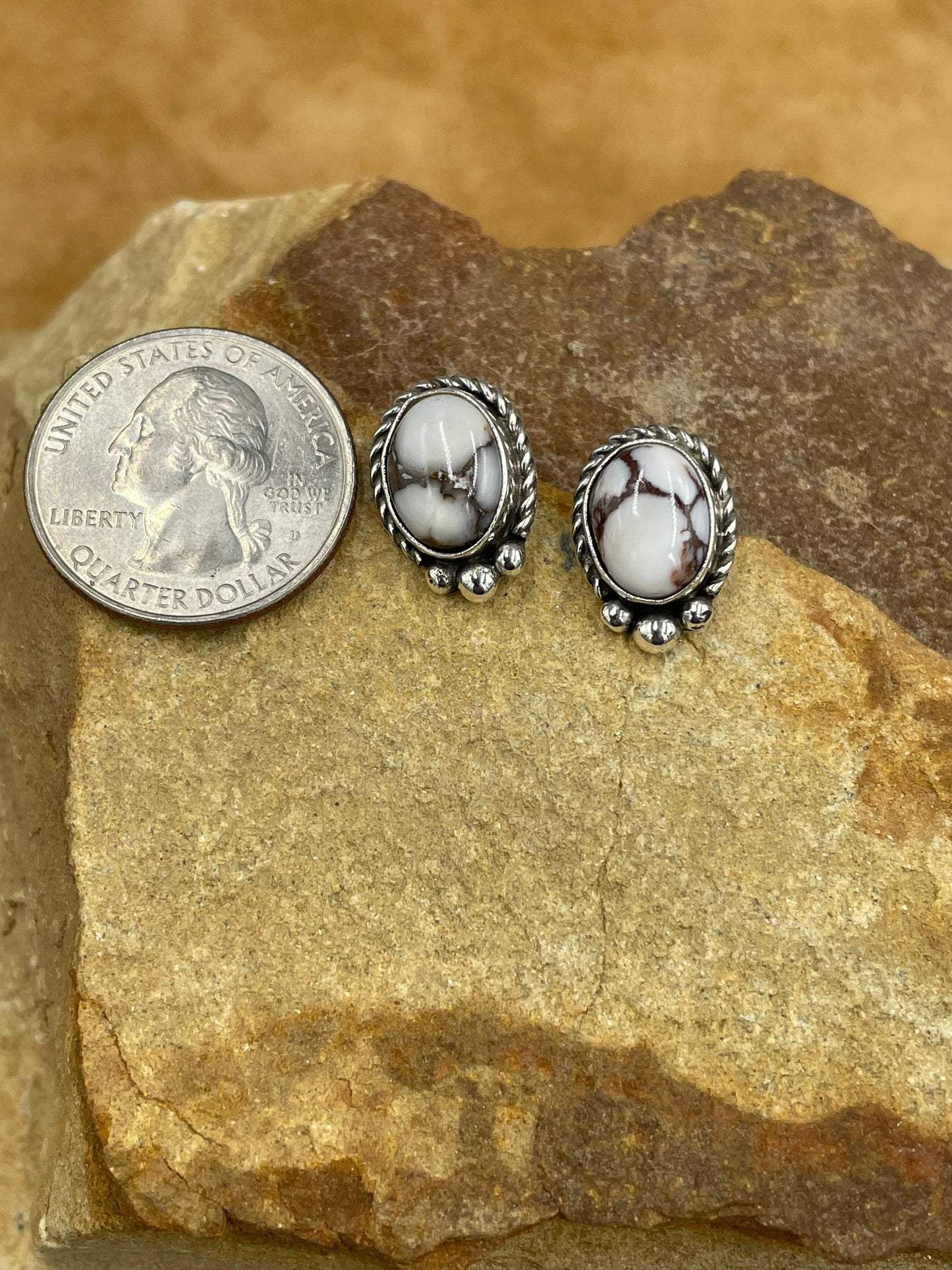 Sterling Silver and Wild Horse Post Earrings
