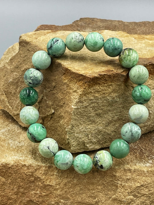 Turquoise 11mm Beaded Stretch Bracelet