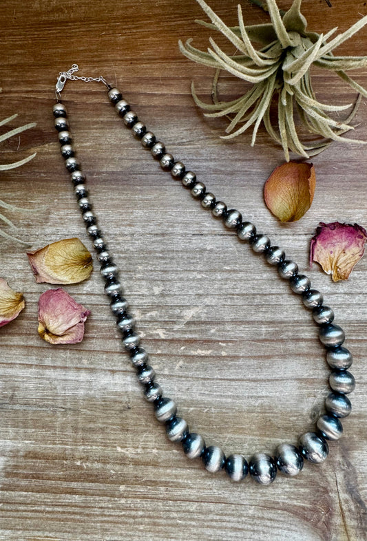 20 1/2 inch 8 to 14 mm Sterling Silver Pearls Necklace