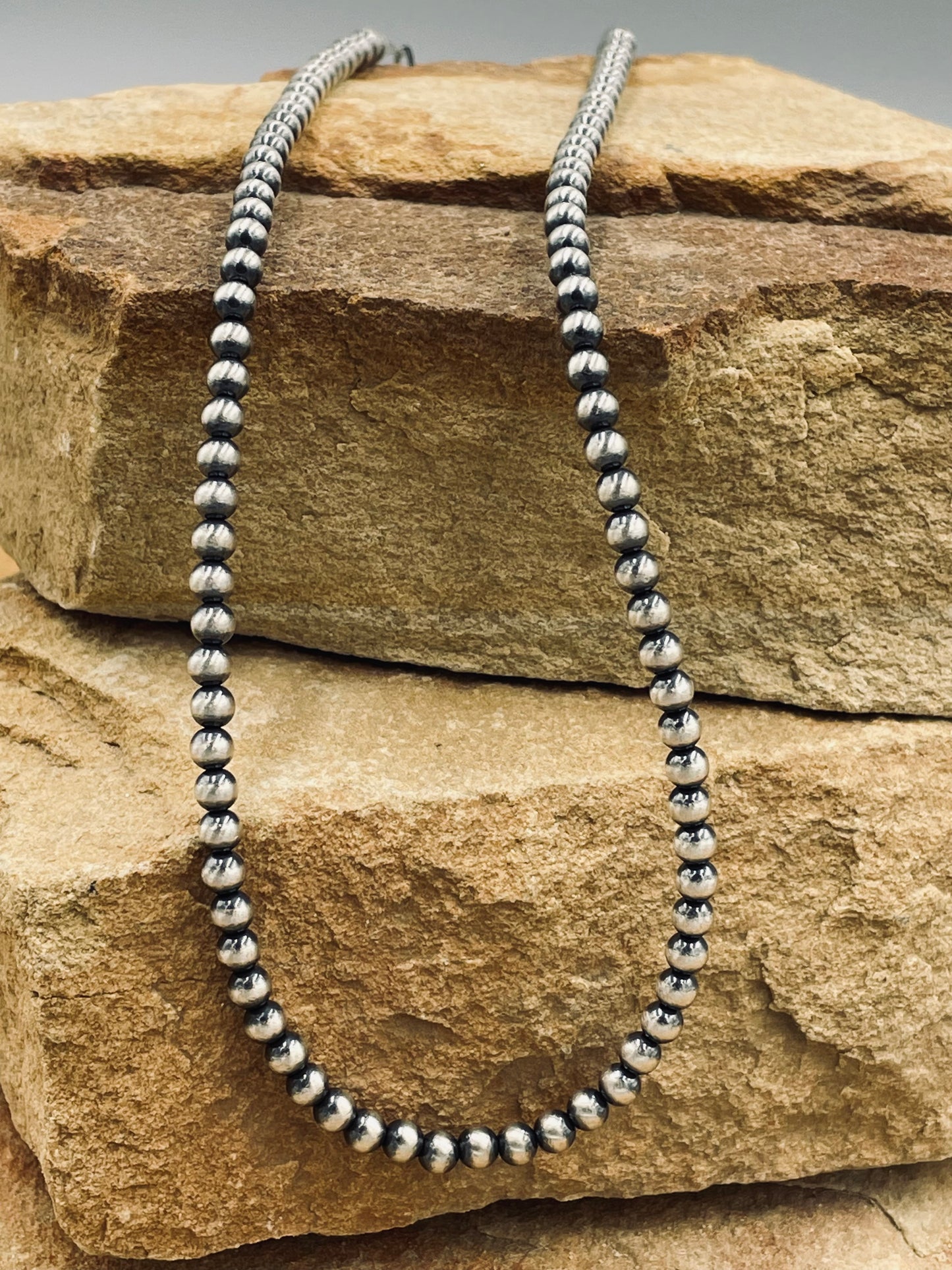 Sterling Silver Pearl 4mm Necklace 16"