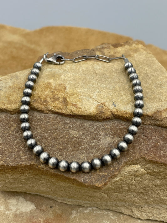 Sterling Silver 5mm Pearl Bracelet
