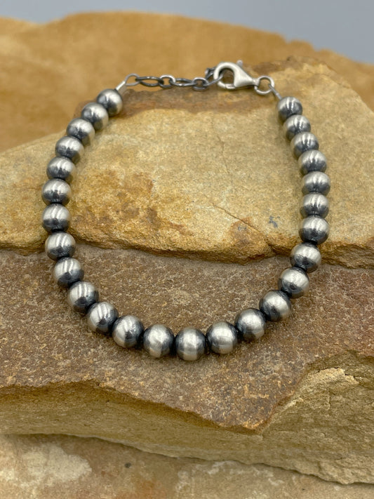 Sterling Silver 6mm Pearl Bracelet