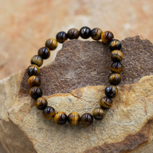 Tigers Eye Gemstone 8mm Beaded Stretch Bracelet