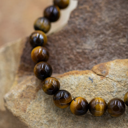 Tigers Eye Gemstone 8mm Beaded Stretch Bracelet