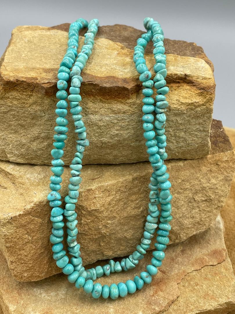 Natural Graduated Campitos Turquoise 19" Necklace