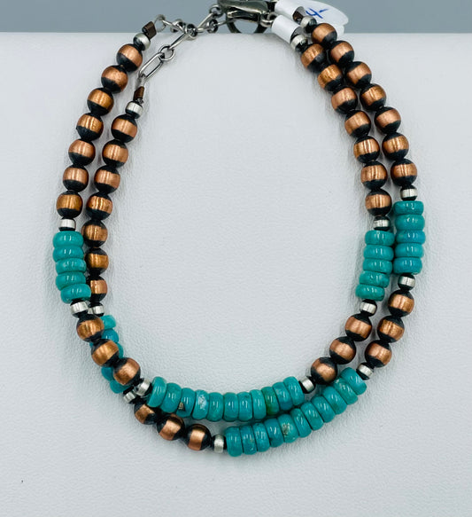 Copper Campitos Turquoise 5mm Bracelet