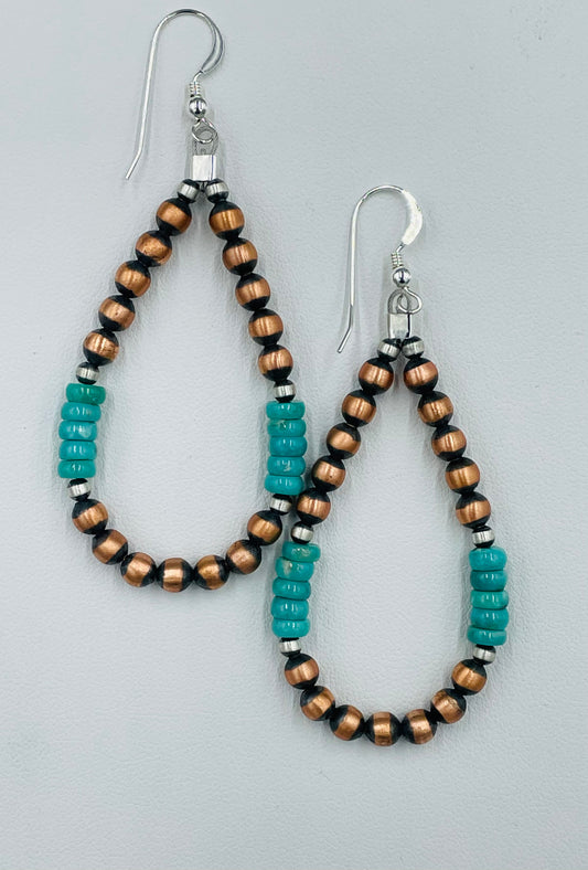 Copper Campitos Turquoise 5mm Earrings