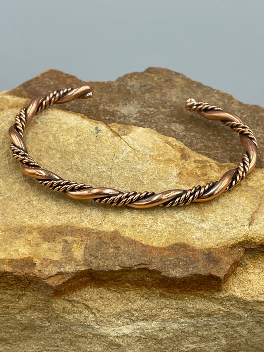 Twisted Copper Stacker Cuff Bracelet