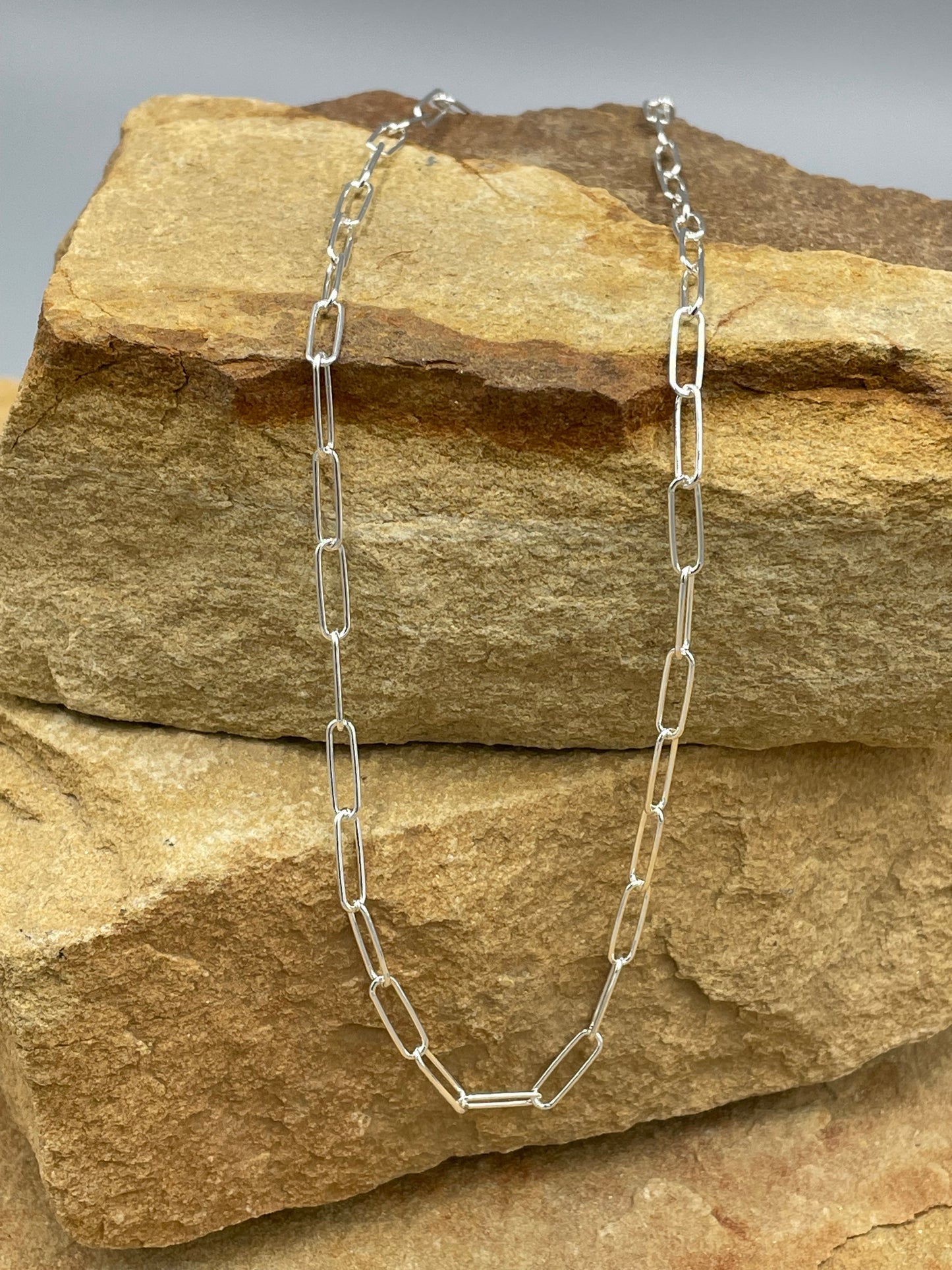 High Shine Sterling Silver 16" Link Chain