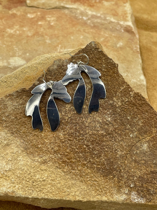 Sterling Silver Horse Dangle Earrings by artist H. Joe
