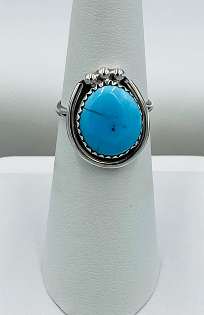 Kingman Turquoise Sterling Silver Ring by Ida McCrae