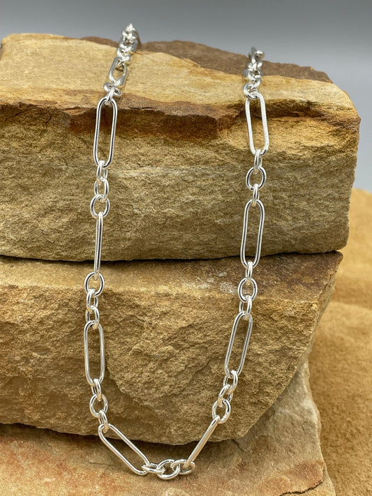 Sterling Silver Paperclip Chain 18" necklace