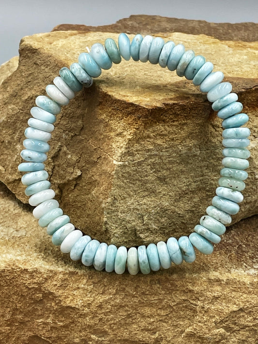 Larimar 8mm Beaded Stretch Bracelet