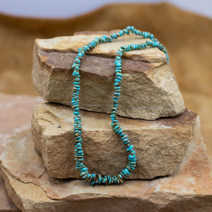 Kingman Turquoise Nugget Southwestern Style Necklace with Sterling Silver Clasp