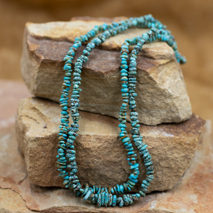 Kingman Turquoise Nugget Southwestern Style Necklace with Sterling Silver Clasp