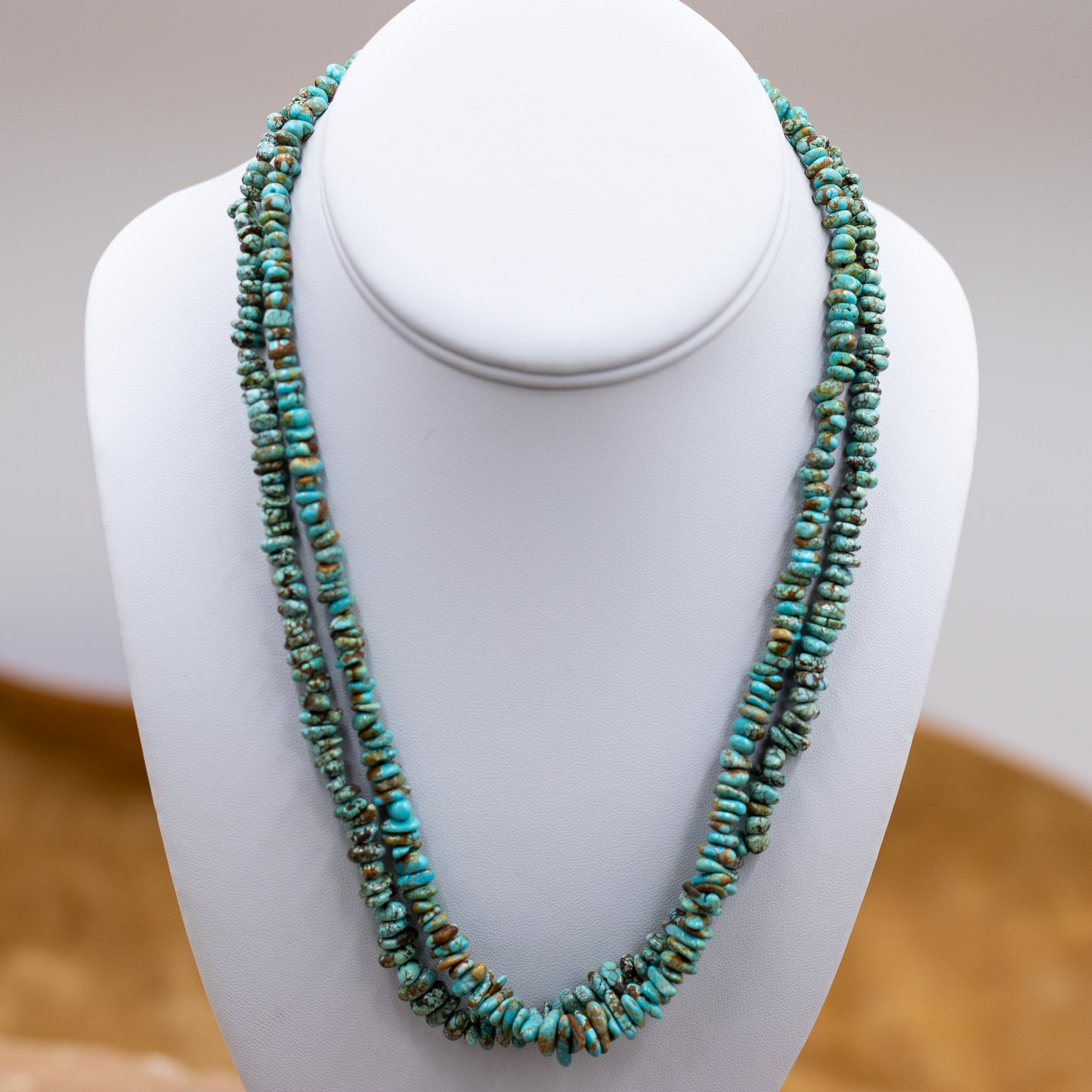 Kingman Turquoise Nugget Southwestern Style Necklace with Sterling Silver Clasp