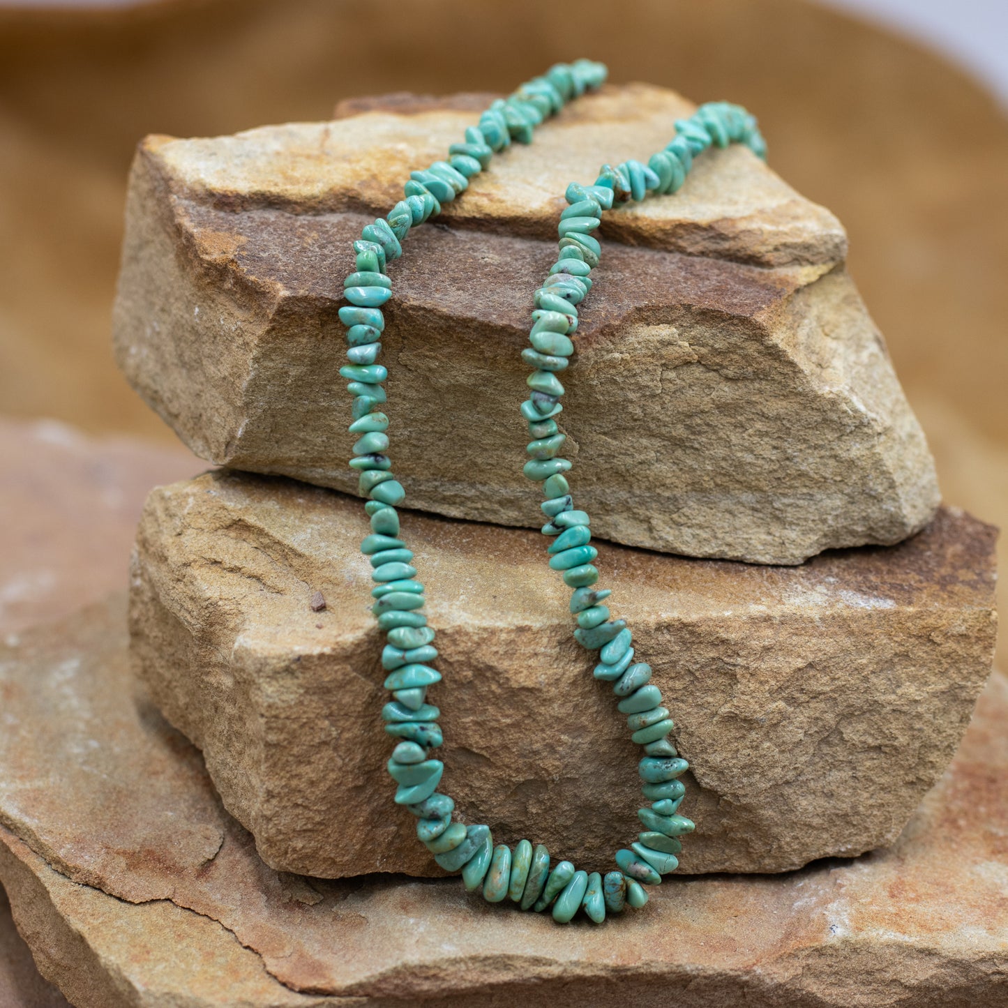 Tyrone Turquoise Nugget Southwestern Style Necklace with Sterling Silver Clasp