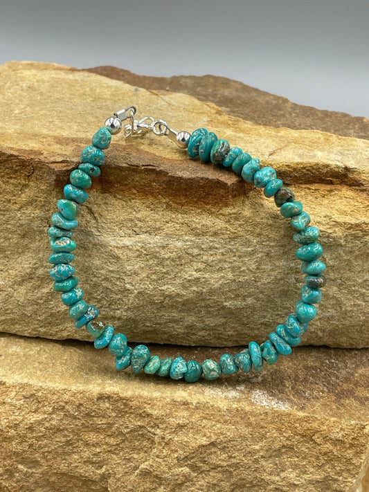 Turquoise Nugget Beaded Bracelet