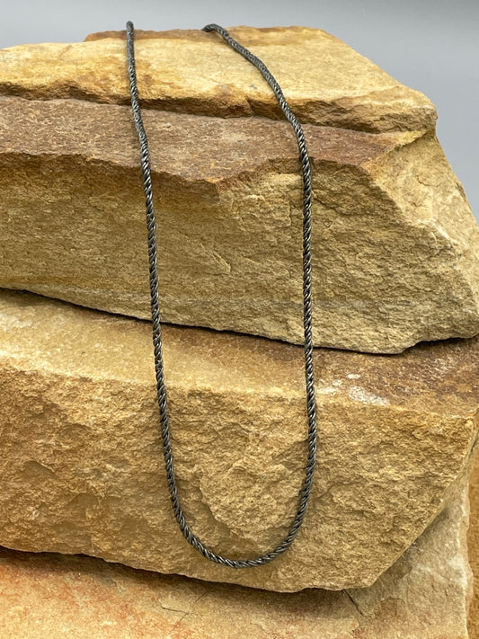 Sterling Silver Oxidized Rope Chain 16"