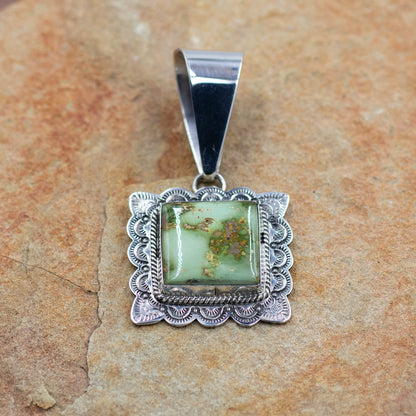 Sterling Silver Stamped Stone Mountain Southwestern Pendant by Eula Wylie