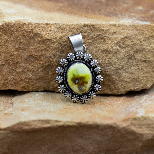 Pendant Palomino Variscite Sterling Silver Southwestern Pendant