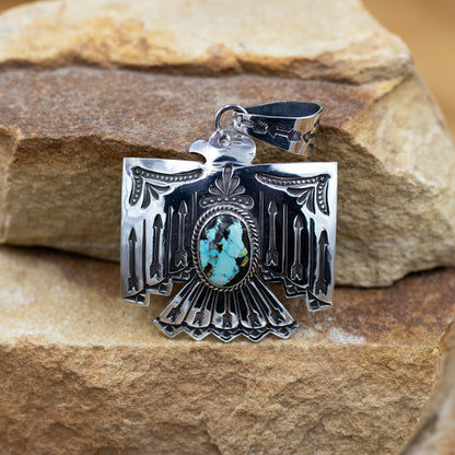 Blue Moon Thunderbird Sterling Silver Pendant Southwestern by Sunshine Reeves