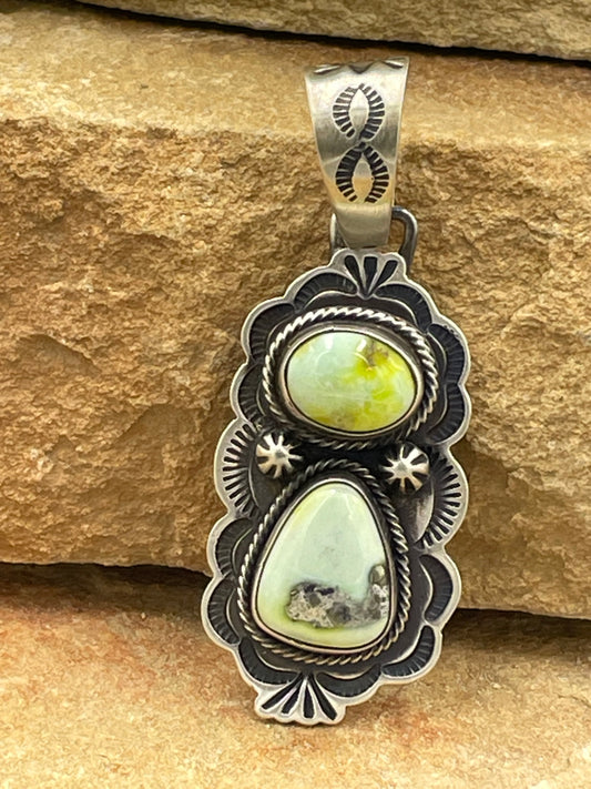 Sterling Silver Palomino Variscite Pendant