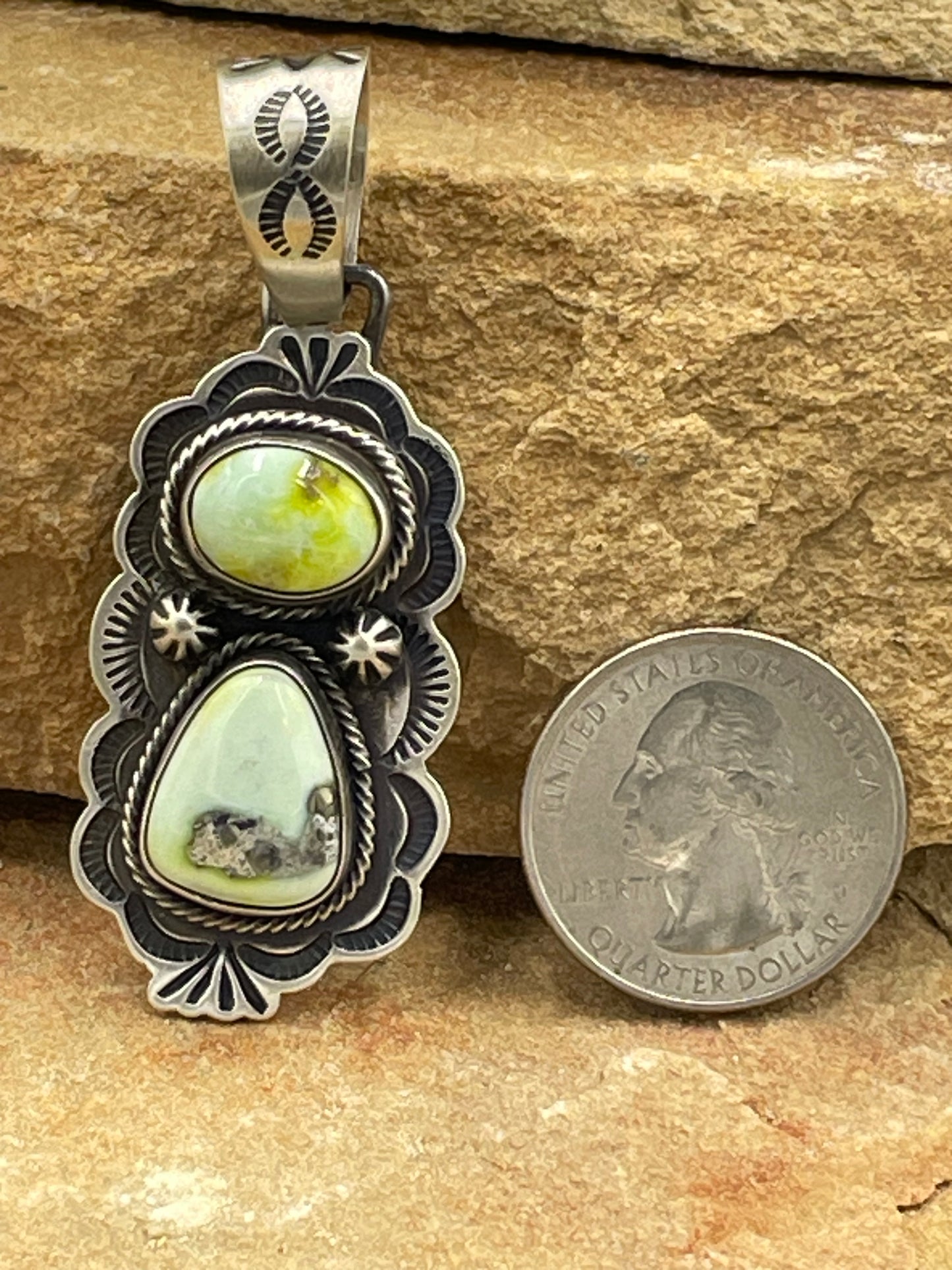 Sterling Silver Palomino Variscite Pendant