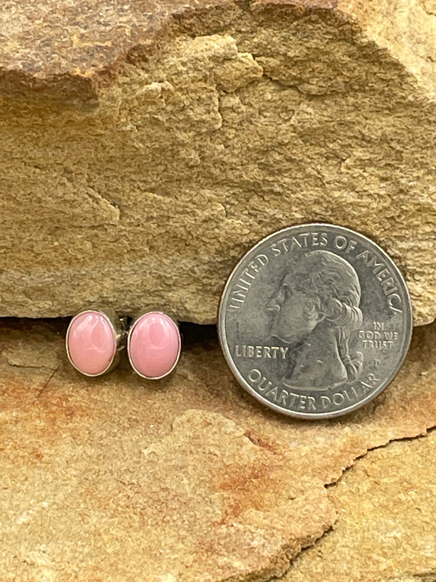 Pink Conch Shell Sterling Silver Post Earrings