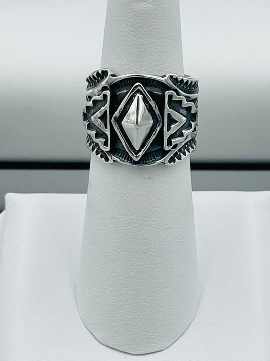 Sterling Silver Cigar Band Ring Size 5.5