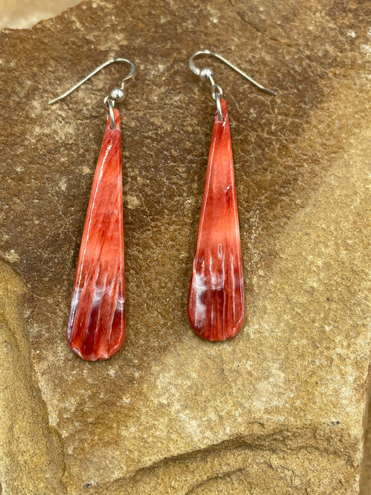 Red Spiny Oyster Slab Earrings