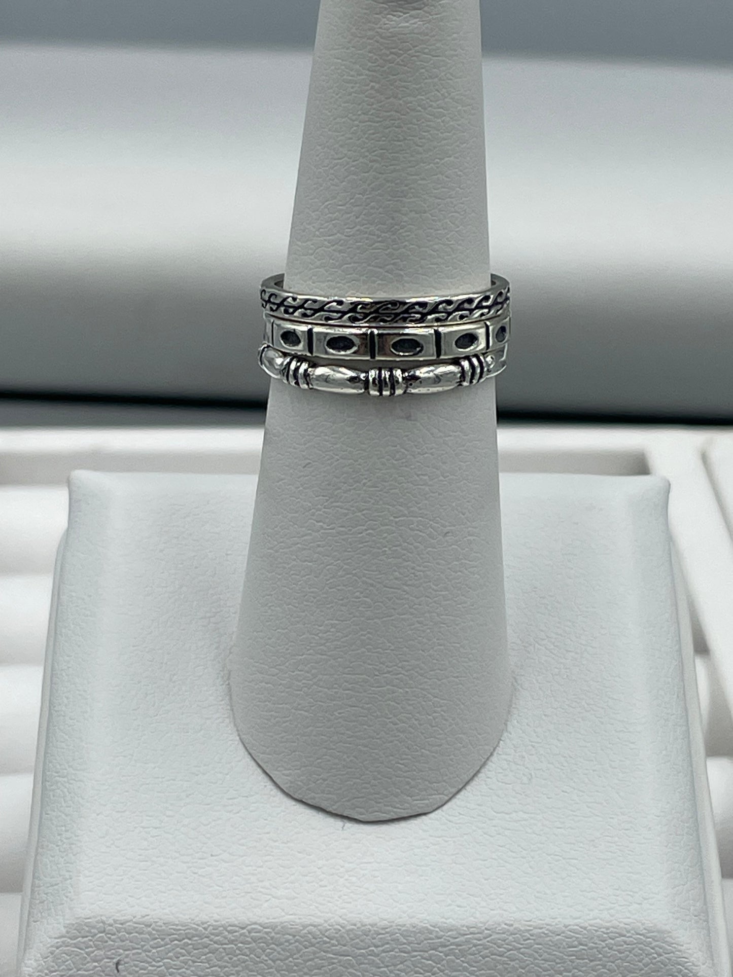 Sterling Silver Ring Stacker Rings size 8 Set of 3