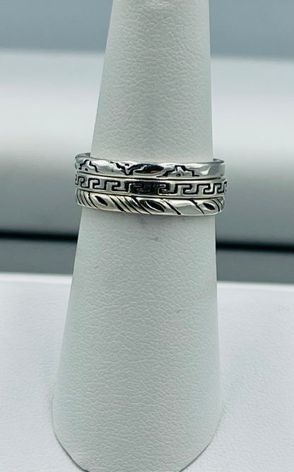 Sterling Silver Ring Stacker Rings size 8 Set of 3