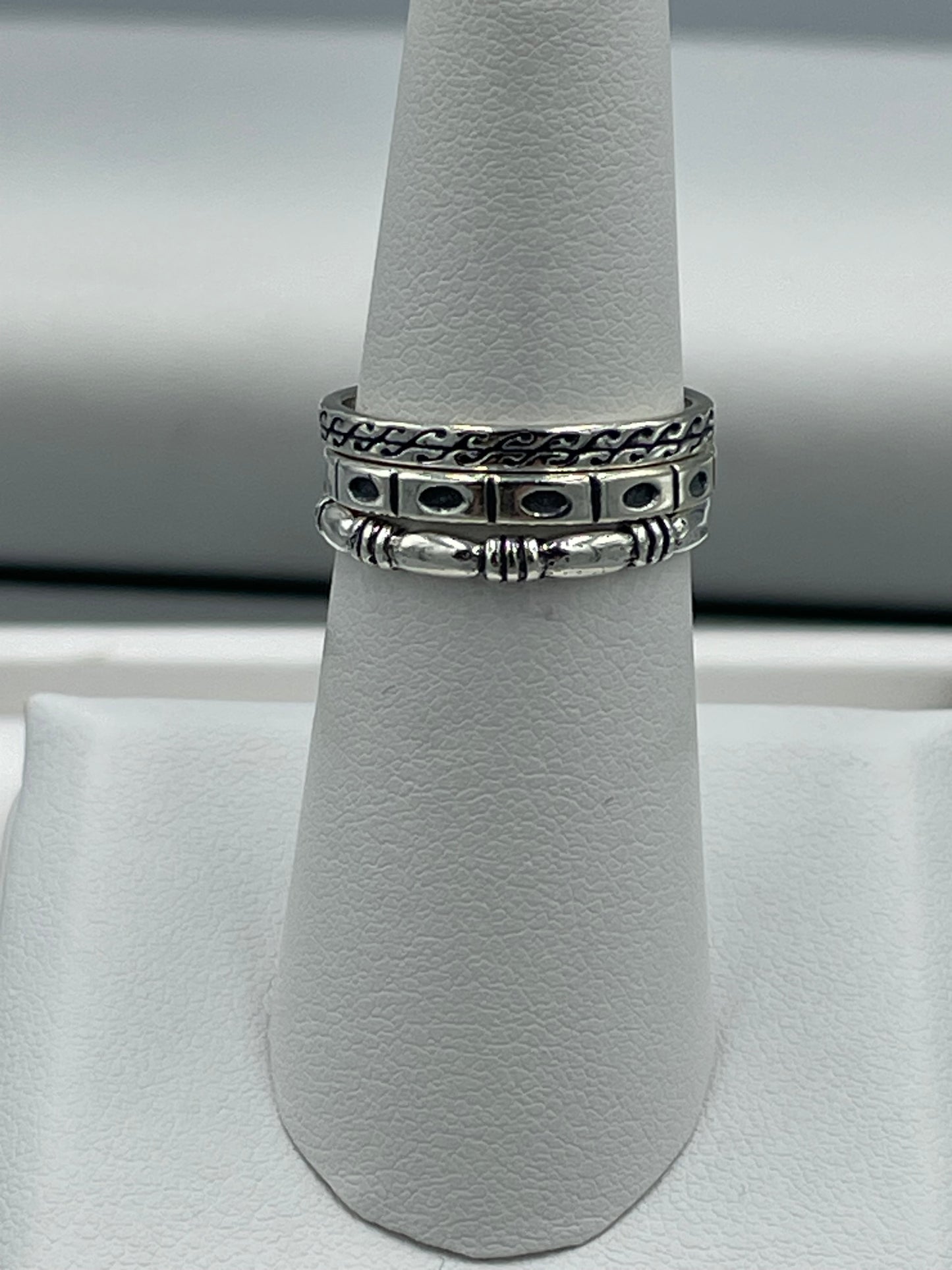 Sterling Silver Ring Stacker Rings size 8 Set of 3