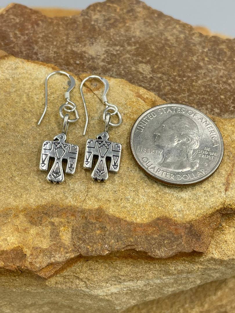 Sterling Thunderbird Dangle Earrings