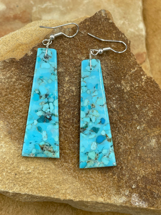 Turquoise Slab Earrings