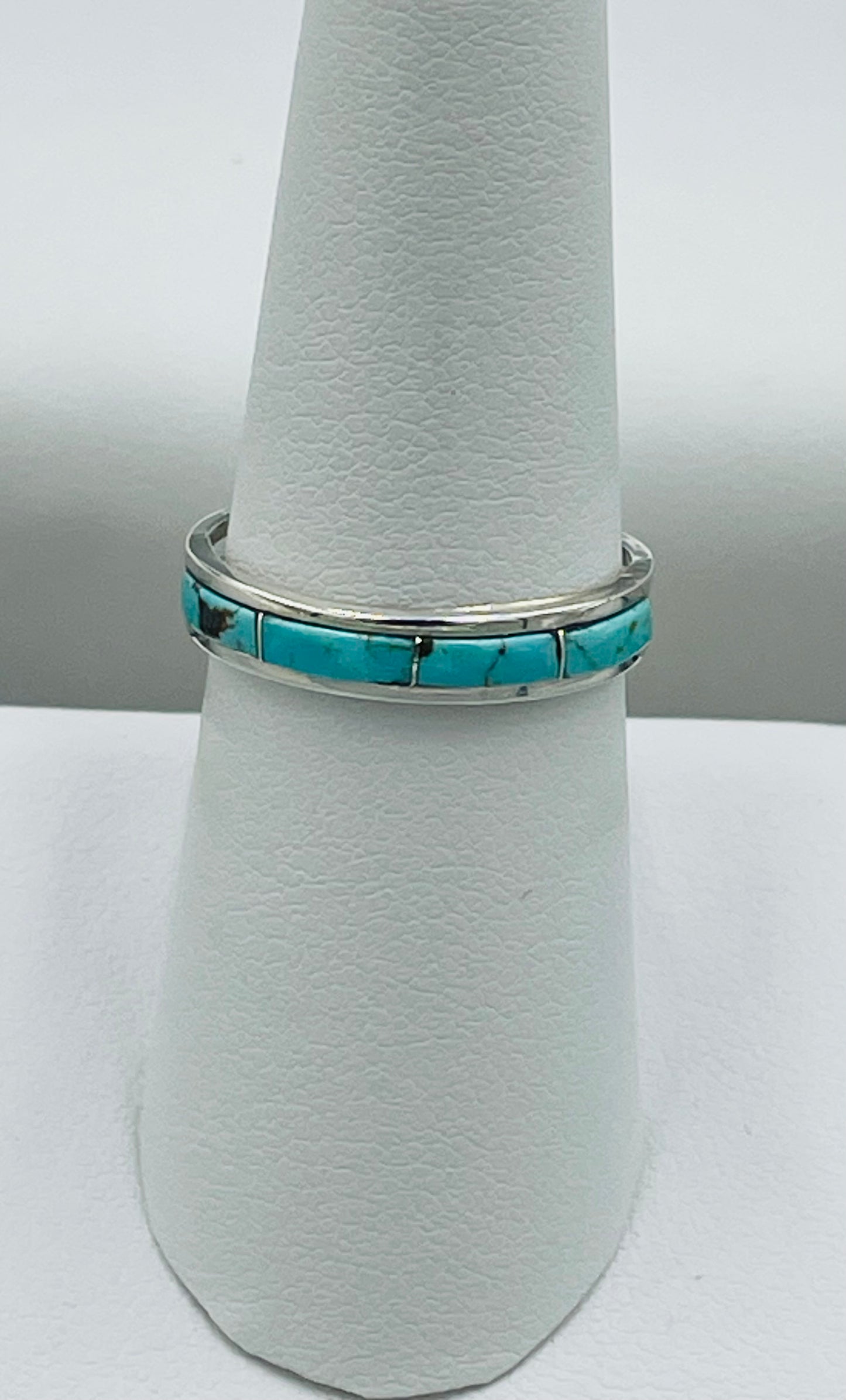 Campitos Turquoise Sterling Silver Stacker Ring by artist Claressa Kyle