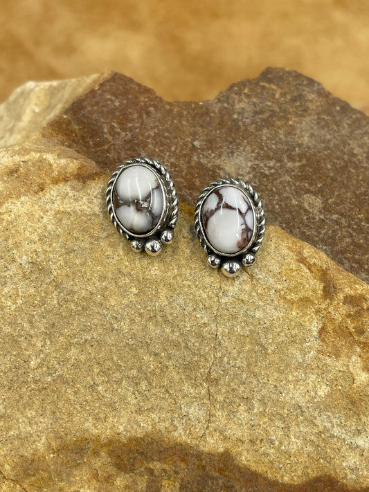 Sterling Silver and Wild Horse Post Earrings