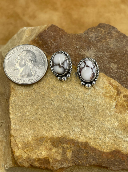 Sterling Silver and Wild Horse Post Earrings
