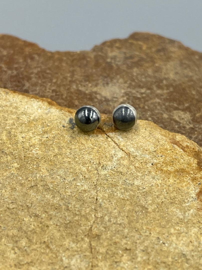 Sterling Oxidized 5mm post earrings
