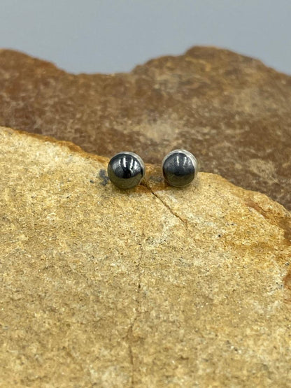 Sterling Oxidized 5mm post earrings