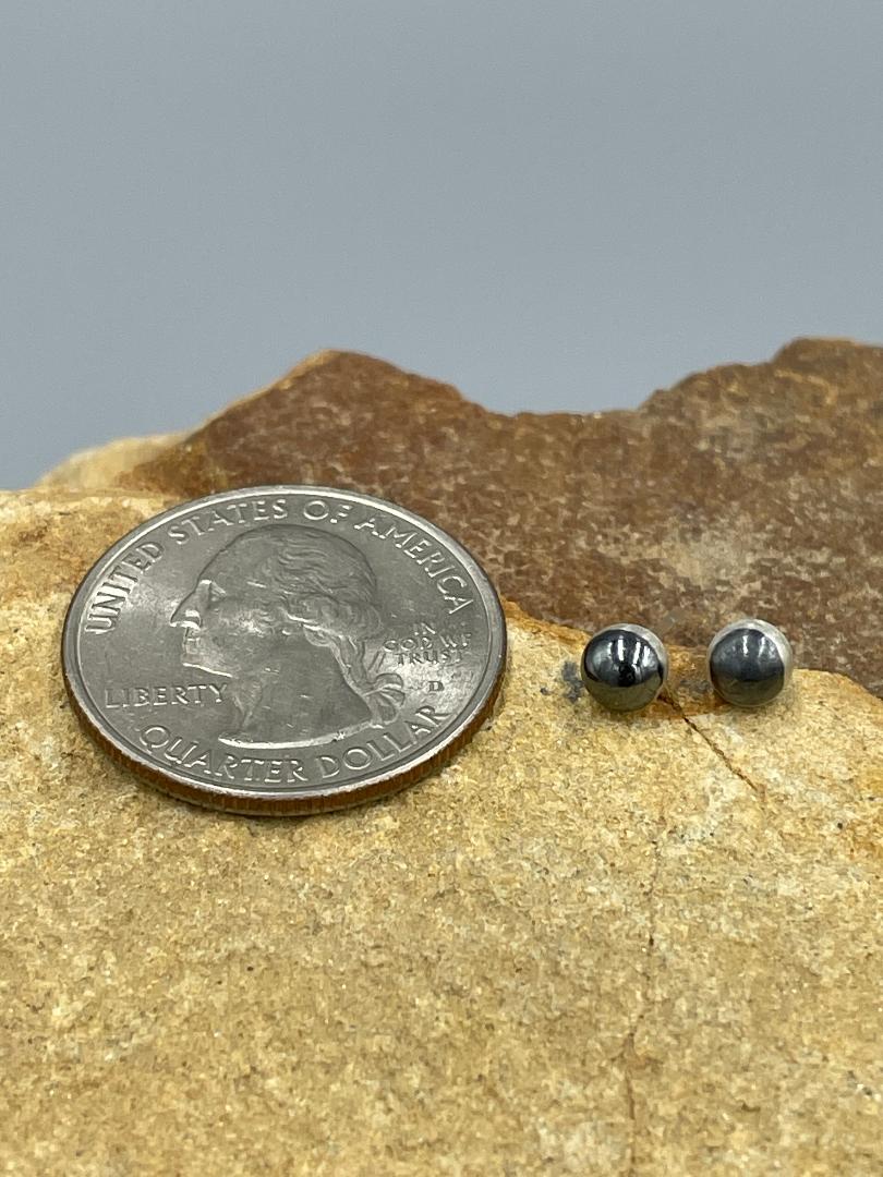 Sterling Oxidized 5mm post earrings